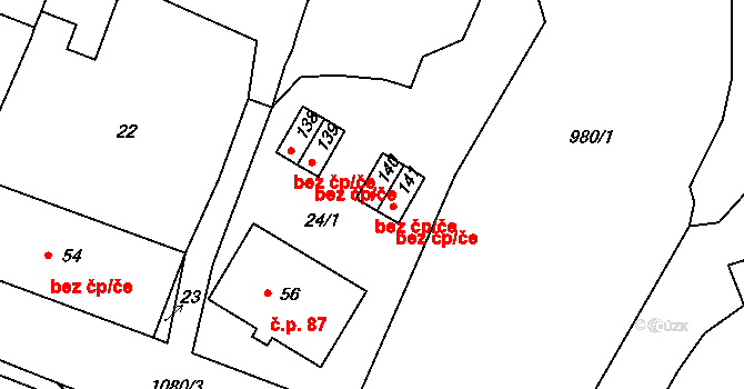 Krahulov 44113331 na parcele st. 140 v KÚ Krahulov, Katastrální mapa