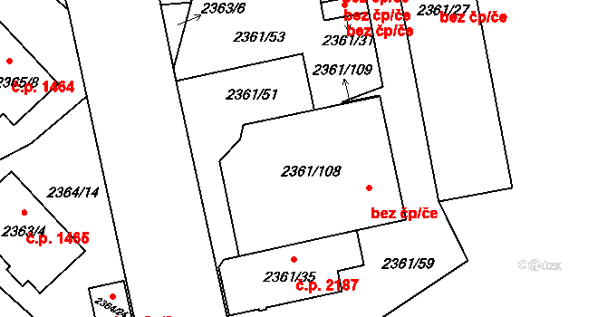 Benešov 44269331 na parcele st. 2361/32 v KÚ Benešov u Prahy, Katastrální mapa