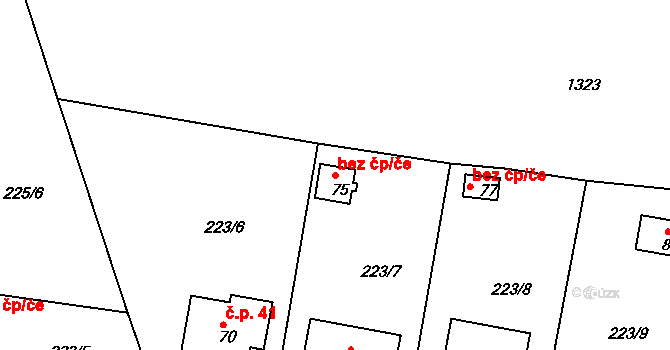 Hubenov 44495331 na parcele st. 75 v KÚ Hubenov, Katastrální mapa