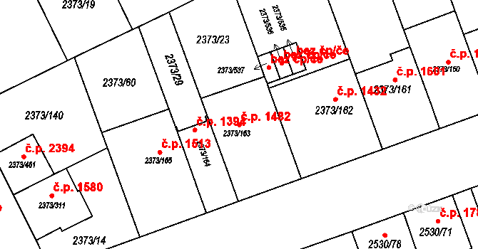 Předměstí 1482, Opava na parcele st. 2373/163 v KÚ Opava-Předměstí, Katastrální mapa