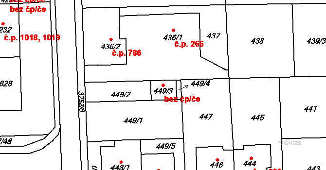 Žamberk 45560331 na parcele st. 449/3 v KÚ Žamberk, Katastrální mapa