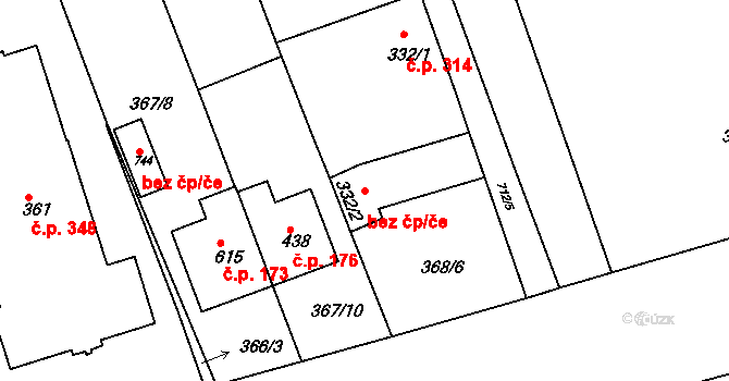 Nechanice 46312331 na parcele st. 332/2 v KÚ Nechanice, Katastrální mapa
