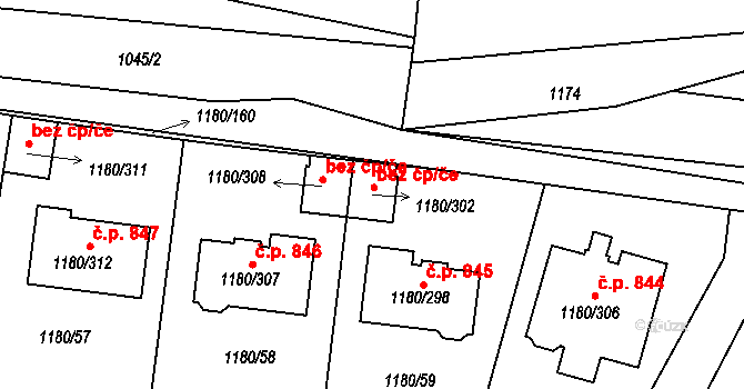 Praha 46813331 na parcele st. 1180/302 v KÚ Nebušice, Katastrální mapa
