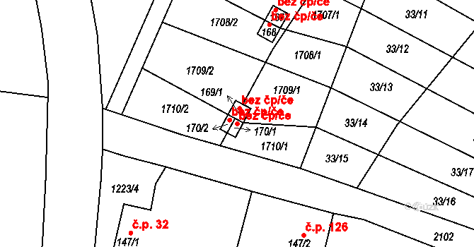 Měcholupy 47119331 na parcele st. 170/1 v KÚ Želeč u Žatce, Katastrální mapa