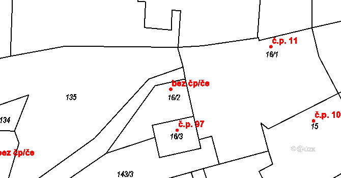 Bobrůvka 47461331 na parcele st. 16/2 v KÚ Bobrůvka, Katastrální mapa