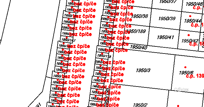 Holešov 47588331 na parcele st. 1950/118 v KÚ Holešov, Katastrální mapa