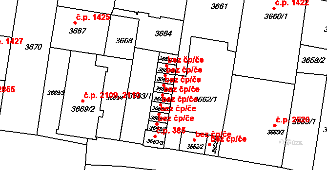 České Budějovice 48447331 na parcele st. 3663/7 v KÚ České Budějovice 3, Katastrální mapa