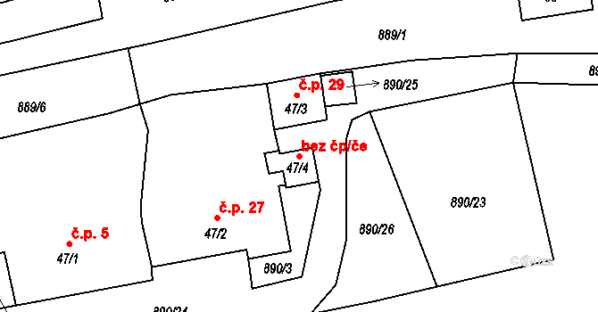 Čakov 48476331 na parcele st. 47/4 v KÚ Čakovec, Katastrální mapa