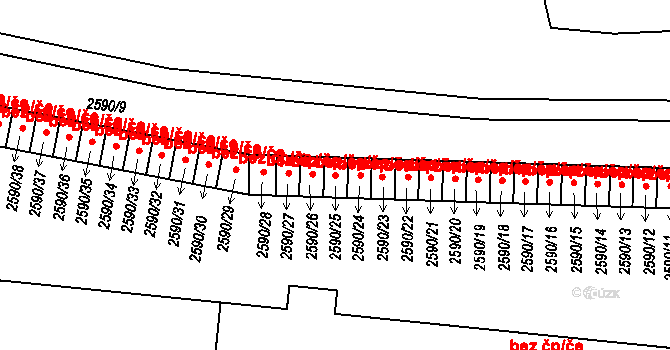 Holešov 48537331 na parcele st. 2590/25 v KÚ Holešov, Katastrální mapa