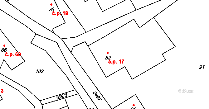 Dolní Holetín 17, Holetín na parcele st. 82 v KÚ Dolní Holetín, Katastrální mapa