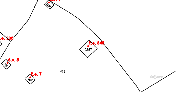 Malenovice 548, Zlín na parcele st. 2367 v KÚ Malenovice u Zlína, Katastrální mapa