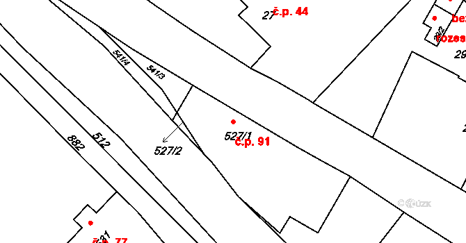 Stachovice 91, Fulnek na parcele st. 527/1 v KÚ Stachovice, Katastrální mapa