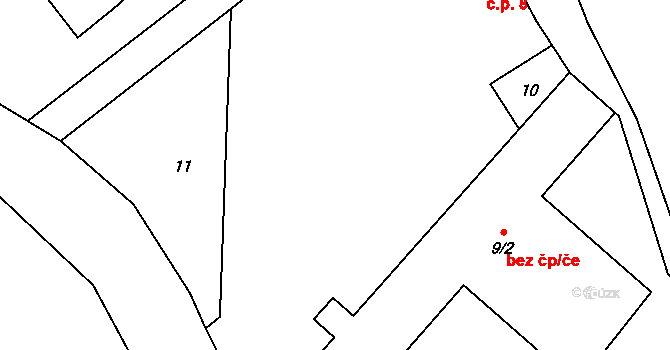 Chuchel 8, Jeřišno na parcele st. 9/1 v KÚ Chuchel, Katastrální mapa