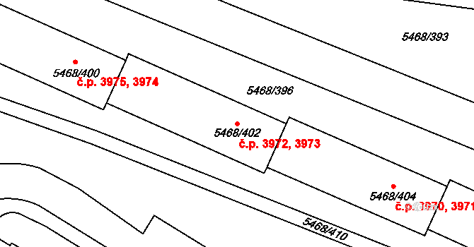 Jihlava 3972,3973 na parcele st. 5468/402 v KÚ Jihlava, Katastrální mapa