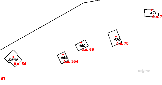 Hostěradice 69, Kamenný Přívoz na parcele st. 469 v KÚ Hostěradice, Katastrální mapa