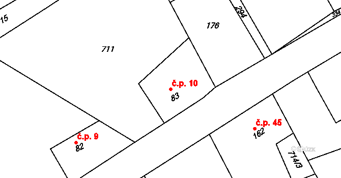 Havírna 10, Bohutín na parcele st. 83 v KÚ Bohutín, Katastrální mapa