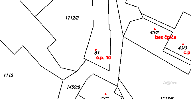 Phov 10, Soběhrdy na parcele st. 81 v KÚ Soběhrdy, Katastrální mapa