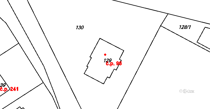 Miřetice u Klášterce nad Ohří 96, Klášterec nad Ohří na parcele st. 129 v KÚ Miřetice u Klášterce nad Ohří, Katastrální mapa
