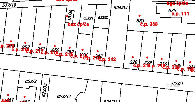 Parník 212, Česká Třebová na parcele st. 248 v KÚ Parník, Katastrální mapa