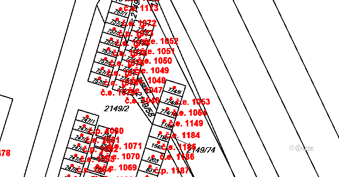 Dědice 1053, Vyškov na parcele st. 774/8 v KÚ Dědice u Vyškova, Katastrální mapa
