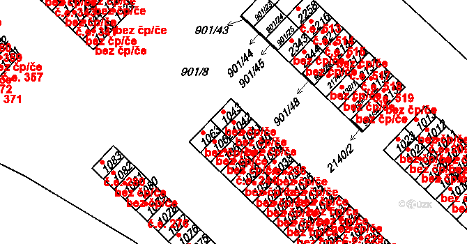 Pacov 239 na parcele st. 1042 v KÚ Pacov, Katastrální mapa