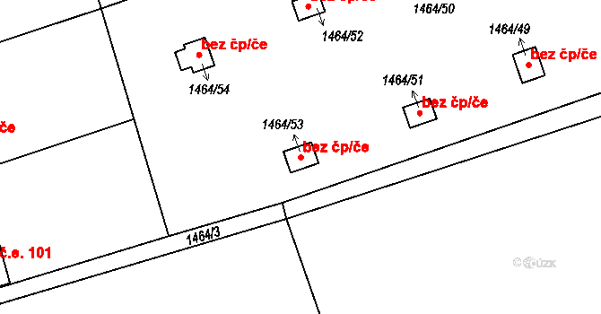 Praha 40482332 na parcele st. 1464/53 v KÚ Řeporyje, Katastrální mapa