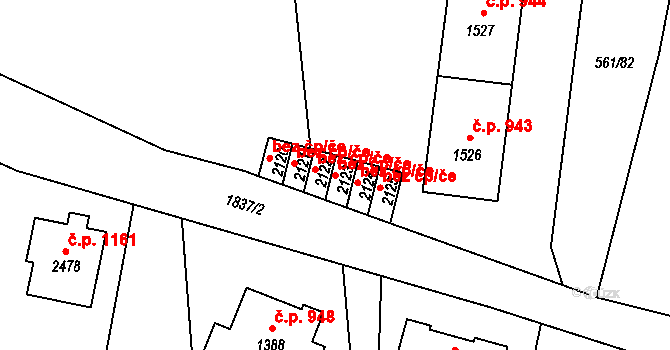 Vrchlabí 42999332 na parcele st. 2123 v KÚ Vrchlabí, Katastrální mapa