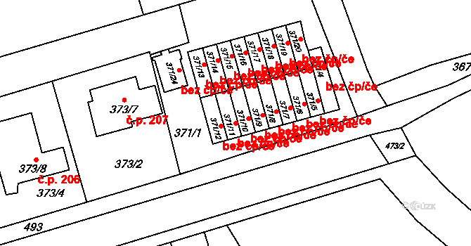 Praha 43404332 na parcele st. 371/11 v KÚ Štěrboholy, Katastrální mapa