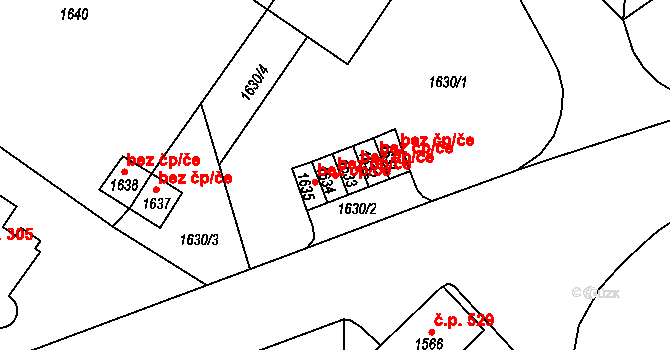 Ústí nad Labem 44741332 na parcele st. 1634 v KÚ Střekov, Katastrální mapa