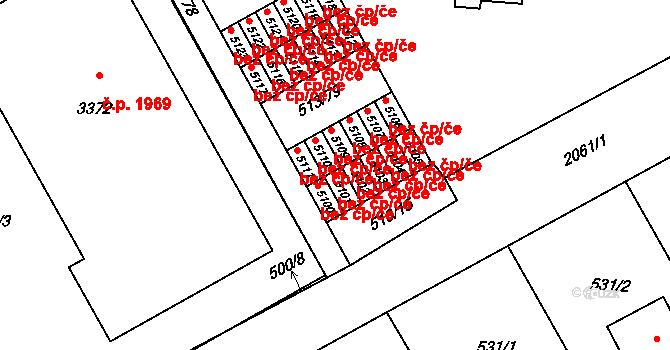 Šumperk 44949332 na parcele st. 5101 v KÚ Šumperk, Katastrální mapa