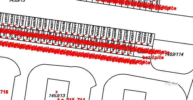 Kosmonosy 45319332 na parcele st. 1453/86 v KÚ Kosmonosy, Katastrální mapa