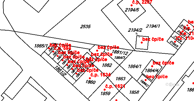 Litoměřice 47611332 na parcele st. 1861/12 v KÚ Litoměřice, Katastrální mapa