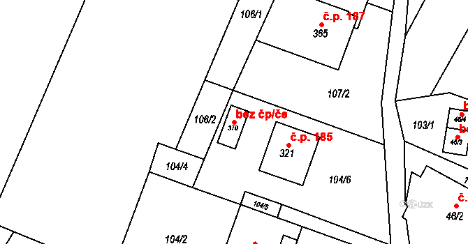 Leskovec 48687332 na parcele st. 370 v KÚ Leskovec, Katastrální mapa