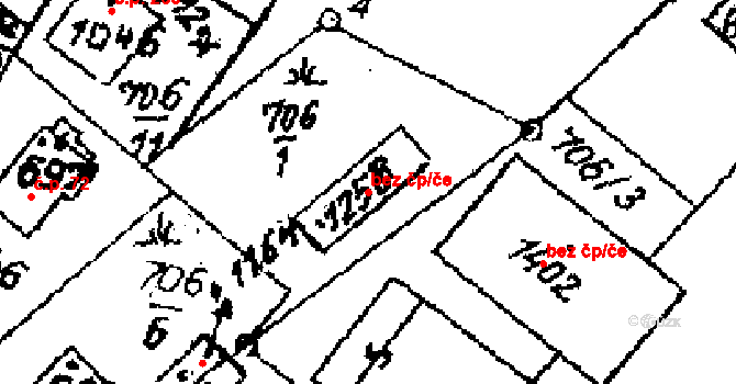 Červená Voda 49358332 na parcele st. 1258 v KÚ Červená Voda, Katastrální mapa