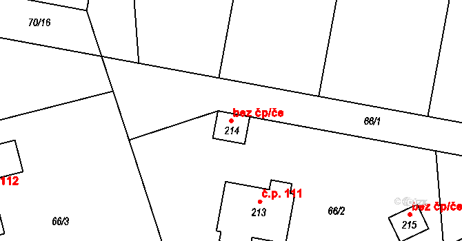 Slatiňany 78177332 na parcele st. 214 v KÚ Trpišov, Katastrální mapa