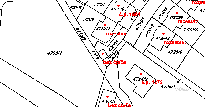 Jirkov 81654332 na parcele st. 4721/9 v KÚ Jirkov, Katastrální mapa