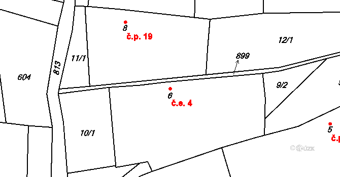 Kejšovice 4, Krsy na parcele st. 6 v KÚ Kejšovice, Katastrální mapa