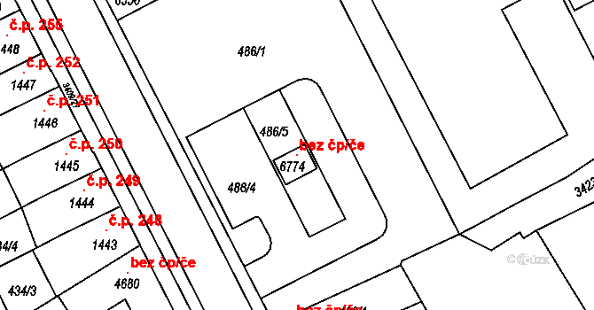 Klatovy 97890332 na parcele st. 6774 v KÚ Klatovy, Katastrální mapa