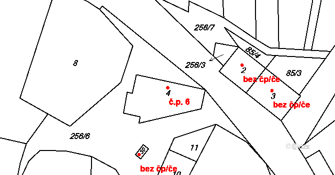 Bítov 6, Koněprusy na parcele st. 4 v KÚ Bítov u Koněprus, Katastrální mapa