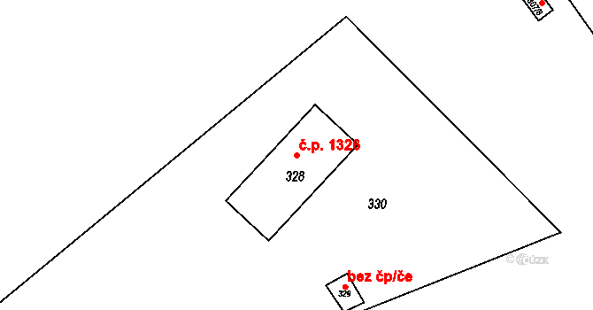 Luboměř pod Strážnou 1326 na parcele st. 328 v KÚ Luboměř u Potštátu, Katastrální mapa