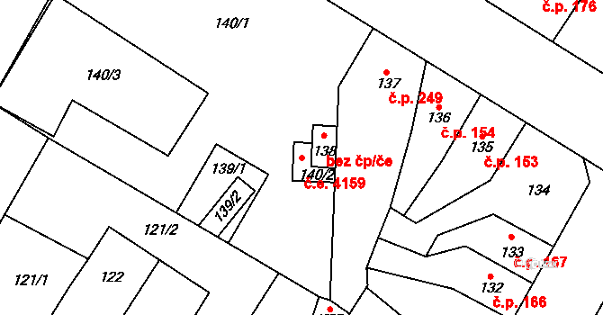 Předlice 4159, Ústí nad Labem na parcele st. 140/2 v KÚ Předlice, Katastrální mapa