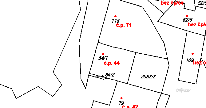 Holašovice 44, Jankov na parcele st. 84/1 v KÚ Holašovice, Katastrální mapa
