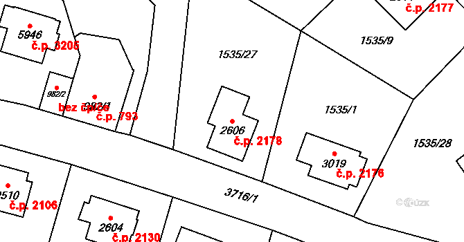 Dvůr Králové nad Labem 2178 na parcele st. 2606 v KÚ Dvůr Králové nad Labem, Katastrální mapa