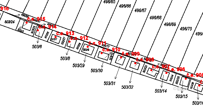 Mikulovice 910, Klášterec nad Ohří na parcele st. 503/10 v KÚ Mikulovice u Vernéřova, Katastrální mapa