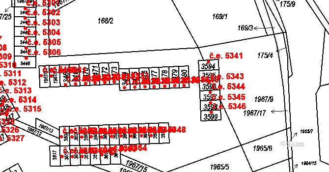 Kamenice nad Lipou 5338 na parcele st. 3478 v KÚ Kamenice nad Lipou, Katastrální mapa