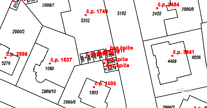 Zlín 1417 na parcele st. 5660 v KÚ Zlín, Katastrální mapa