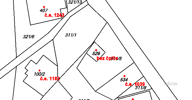 Janov nad Nisou 38443333 na parcele st. 529 v KÚ Janov nad Nisou, Katastrální mapa