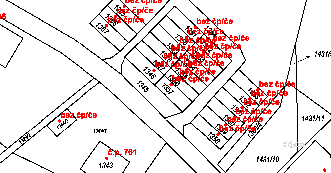 Nový Bor 39768333 na parcele st. 1357 v KÚ Nový Bor, Katastrální mapa
