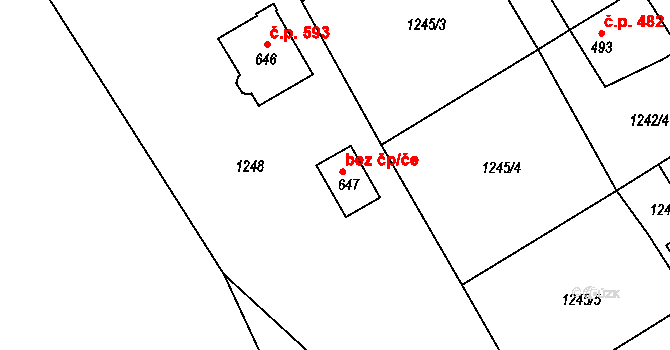 Hluboká nad Vltavou 40525333 na parcele st. 647 v KÚ Hluboká nad Vltavou, Katastrální mapa