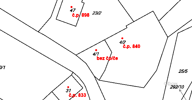 Světlá nad Sázavou 43059333 na parcele st. 4/1 v KÚ Dolní Bohušice, Katastrální mapa